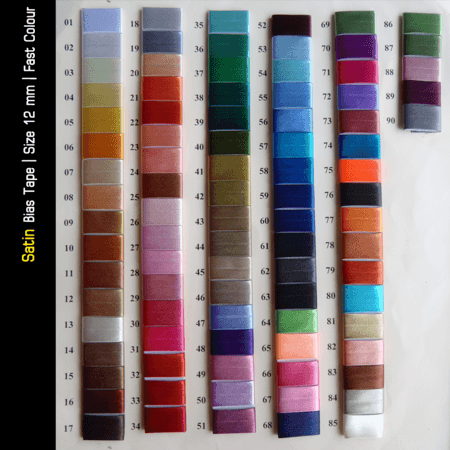 Bias Tape Color Sample Chart

Material: Satin